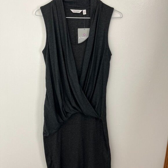 Athleta NWT Duet Dress Jersey-Fabric Charcoal Grey Stretch - Picture 3 of 11